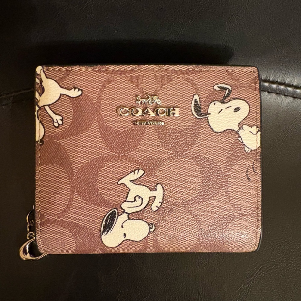 Coach Brown Wallet with Snoopy Design